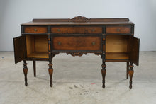 Load image into Gallery viewer, Antique 1920s Jacobean Revival Walnut Sideboard Buffet with Carved Turned Legs