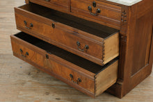 Load image into Gallery viewer, Eastlake Marble Top 4 Drawer Dresser Chest with Carved Details