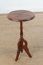 Load image into Gallery viewer, Vintage Inlaid Round Pedestal Accent Table with Tripod Base