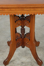 Load image into Gallery viewer, Antique Victorian Eastlake Carved Wood Tea Table