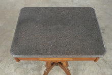 Load image into Gallery viewer, Antique Victorian Walnut Side Table with Stone Top