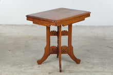 Load image into Gallery viewer, Antique Victorian Eastlake Carved Wood Tea Table