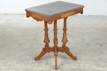 Load image into Gallery viewer, Antique Victorian Walnut Side Table with Stone Top