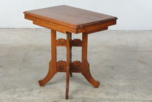 Load image into Gallery viewer, Antique Victorian Eastlake Carved Wood Tea Table