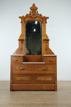 Load image into Gallery viewer, Antique Victorian Dresser with Split Marble Top and Mirror