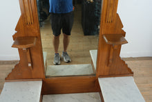 Load image into Gallery viewer, Antique Victorian Dresser with Split Marble Top and Mirror