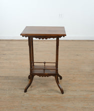 Load image into Gallery viewer, Antique Eastlake Side Table with Lower Shelf – Solid Walnut Accent Table