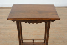Load image into Gallery viewer, Antique Eastlake Side Table with Lower Shelf – Solid Walnut Accent Table