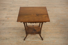 Load image into Gallery viewer, Antique Eastlake Side Table with Lower Shelf – Solid Walnut Accent Table