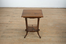 Load image into Gallery viewer, Antique Eastlake Side Table with Lower Shelf – Solid Walnut Accent Table