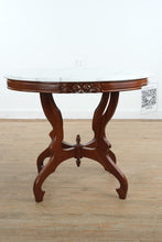 Load image into Gallery viewer, Victorian-Style Marble Top Parlor / Tea / Entry Table – 27.5” Tall