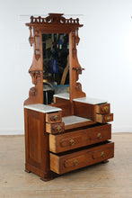Load image into Gallery viewer, Antique Eastlake Style Dresser with Marble Accents & Mirror