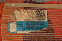 Load image into Gallery viewer, Ege Rya De Luxe Danish Vintage Wool Shag Rug 1970s Orange Red 98 x 132