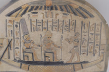 Load image into Gallery viewer, Egyptian Revival Wall Plaque Relief Hieroglyphic Scene Resin Stone Decor