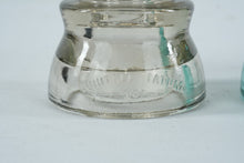 Load image into Gallery viewer, Vintage Whitall Tatum Glass Insulators No 1 Clear and Aqua Pair USA