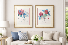 Load image into Gallery viewer, Antique Joseph Dalton Hooker Botanical Lithograph Pair Rhododendron Thomsoni Fulgens Framed