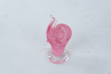 Load image into Gallery viewer, Pink Blown Glass Elephant Head Sculpture Trunk Up Art Glass Figurine 6 Inch