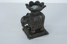 Load image into Gallery viewer, Bombay Vintage Elephant Lotus Candle Holder Black Gold Resin Figurine 8 Inch