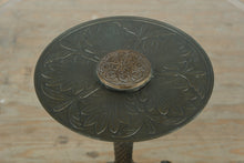 Load image into Gallery viewer, Vintage Brass Elephant Pedestal Side Table with Glass Top and Green Marble Base