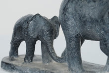 Load image into Gallery viewer, Carved Momma Elephant With Her Calf Sculpture - Austin Productions - 1972