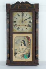 Load image into Gallery viewer, Antique Seymour, Williams & Porter Shelf Clock – c.1825 Eli Terry Patent Wooden Works Clock – Reverse Glass “Helen” Print