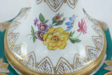 Load image into Gallery viewer, Elios Italy Hand-Painted Porcelain Lidded Urn – 18" Tall, Floral & Gold Gilt, Signed