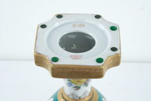 Load image into Gallery viewer, Elios Italy Hand-Painted Porcelain Lidded Urn – 18" Tall, Floral & Gold Gilt, Signed