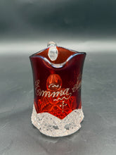 Load image into Gallery viewer, Antique 1901 Ruby Flash Glass Souvenir Creamer Pitcher EAPG Victorian