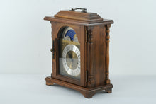 Load image into Gallery viewer, Walnut Moon Phase Mantle Clock by Emperor