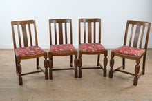 Load image into Gallery viewer, English Oak Pub Dining Table Set with Draw Leaf Extension and 4 Chairs