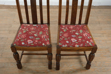 Load image into Gallery viewer, English Oak Pub Dining Table Set with Draw Leaf Extension and 4 Chairs