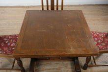 Load image into Gallery viewer, English Oak Pub Dining Table Set with Draw Leaf Extension and 4 Chairs
