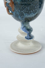 Load image into Gallery viewer, Winchcombe Pottery Goblets Pair Blue Glaze Chalice Cups England Studio Pottery