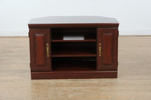 Load image into Gallery viewer, Traditional Corner Media Cabinet with Brass Hardware