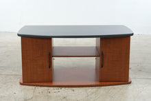 Load image into Gallery viewer, Contemporary Cherry Wood TV Stand and Entertainment Cabinet with Black Top