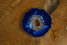 Load image into Gallery viewer, Set of 2 Blue Geode Resin Coasters – Handmade Epoxy Crystal Design