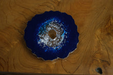 Load image into Gallery viewer, Set of 2 Blue Geode Resin Coasters – Handmade Epoxy Crystal Design
