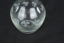Load image into Gallery viewer, Etched Shamrock Glass Bud Vase Small Floral Vase St. Patrick’s Clover Design 5"