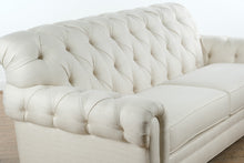 Load image into Gallery viewer, Ethan Allen Chadwick Chesterfield Sofa Cream Upholstery Tufted Back