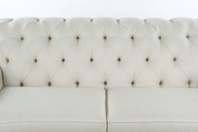Load image into Gallery viewer, Ethan Allen Chadwick Chesterfield Sofa Cream Upholstery Tufted Back