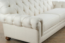 Load image into Gallery viewer, Ethan Allen Chadwick Chesterfield Sofa Cream Upholstery Tufted Back