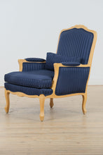 Load image into Gallery viewer, Ethan Allen Navy Country French Bergère Arm Chair
