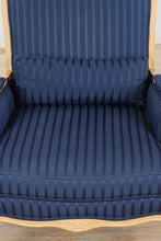 Load image into Gallery viewer, Ethan Allen Navy Country French Bergère Arm Chair