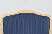 Load image into Gallery viewer, Ethan Allen Navy Country French Bergère Arm Chair