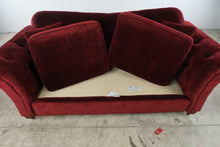 Load image into Gallery viewer, Ethan Allen Bennett Collection Red Velvet Tufted Sofa