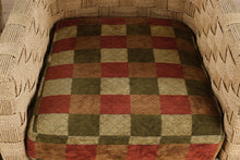Load image into Gallery viewer, Pair of Ethan Allen Balta Seagrass Armchairs with Ottoman Basketweave Frame