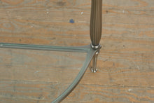 Load image into Gallery viewer, Ethan Allen Demi Lune Console Table Satin Nickel Glass Classics Collection