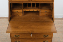 Load image into Gallery viewer, Ethan Allen Early American Secretary Desk Bookcase with Metal Fretwork Glass Doors