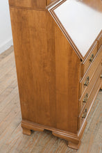 Load image into Gallery viewer, Ethan Allen Early American Secretary Desk Bookcase with Metal Fretwork Glass Doors