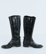 Load image into Gallery viewer, Etienne Aigner Womens Tall Riding Boots Black Leather Side Zip Size 8